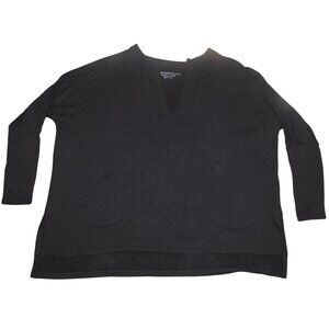 Beyond Yoga  V-Neck Pullover Black Sweatshirt Women's Size Small Made in USA